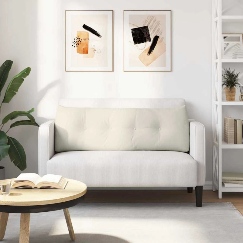 vidaXL Atpakaļ spilvens Krēmkrāsa 140 x 24 x 50 cm Samts