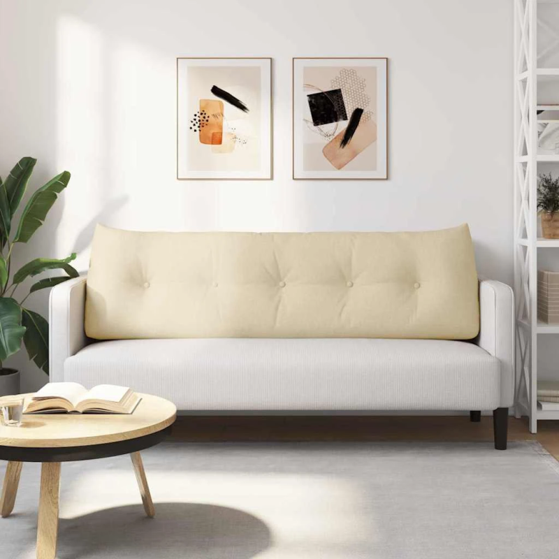 vidaXL Atpakaļ spilvens Krēmkrāsa 160 x 24 x 50 cm audums