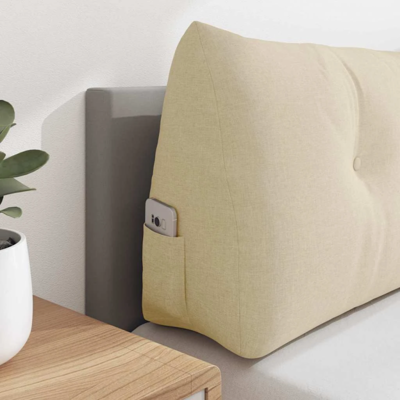 vidaXL Atpakaļ spilvens Krēmkrāsa 160 x 24 x 50 cm audums