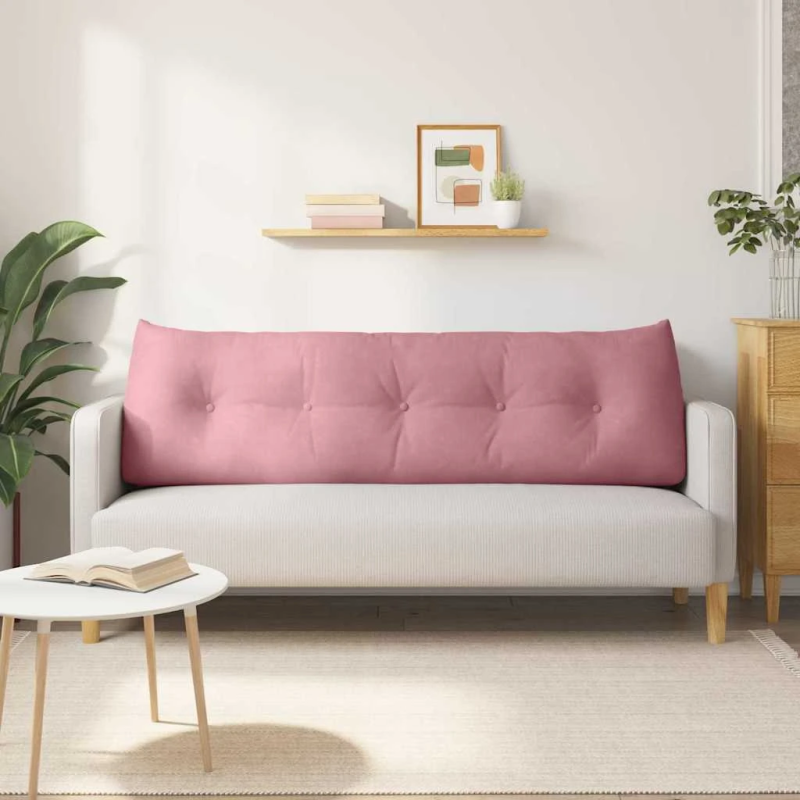 vidaXL Atpakaļ spilvens Rozā 160 x 24 x 50 cm Samts