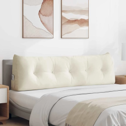 vidaXL Atpakaļ spilvens Krēmkrāsa 160 x 24 x 50 cm Samts
