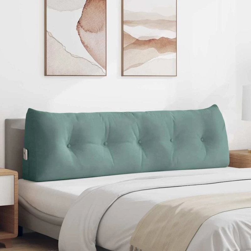 vidaXL Atpakaļ spilvens Jūras zaļa 160 x 24 x 50 cm Samts