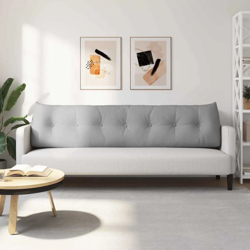 vidaXL Atpakaļ spilvens Mākoņu pelēka 200 x 24 x 50 cm audums