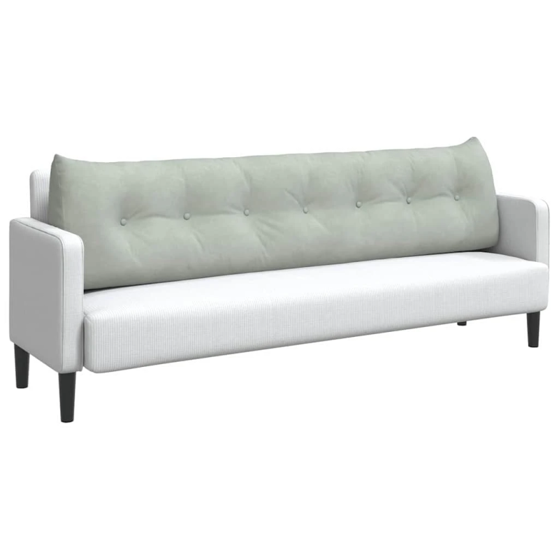 vidaXL Atpakaļ spilvens Gaiši pelēks 200 x 24 x 50 cm Samts