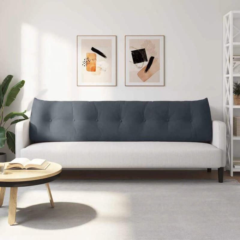 vidaXL Atpakaļ spilvens Tumši pelēks 200 x 24 x 50 cm Samts