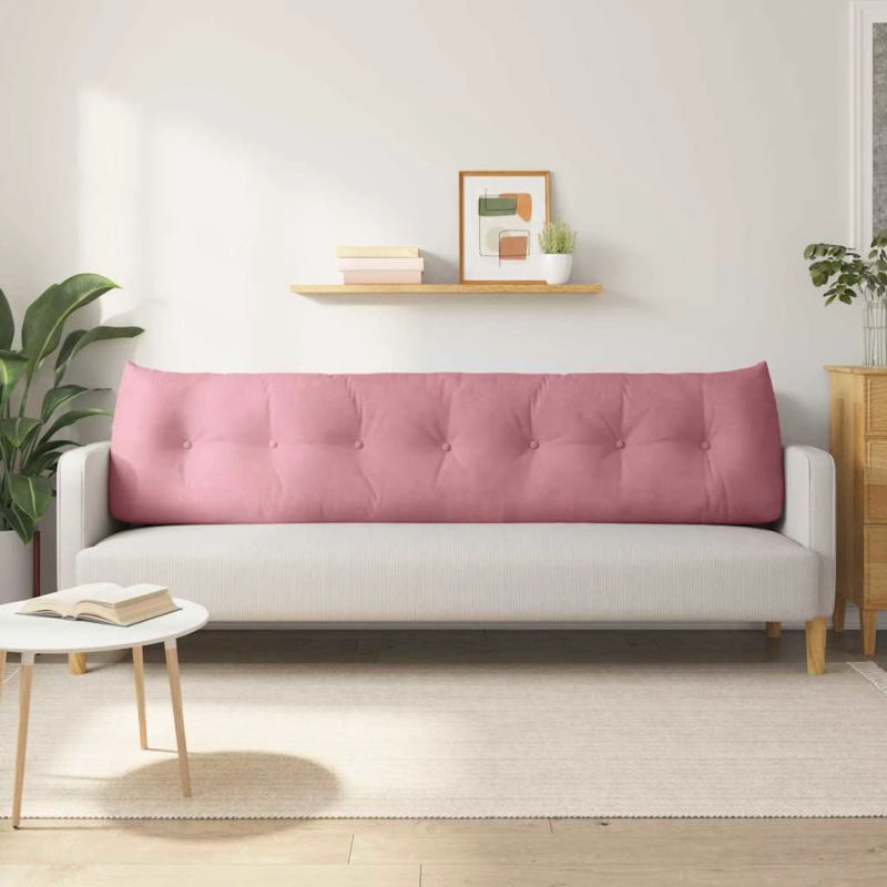 vidaXL Atpakaļ spilvens Rozā 200 x 24 x 50 cm Samts