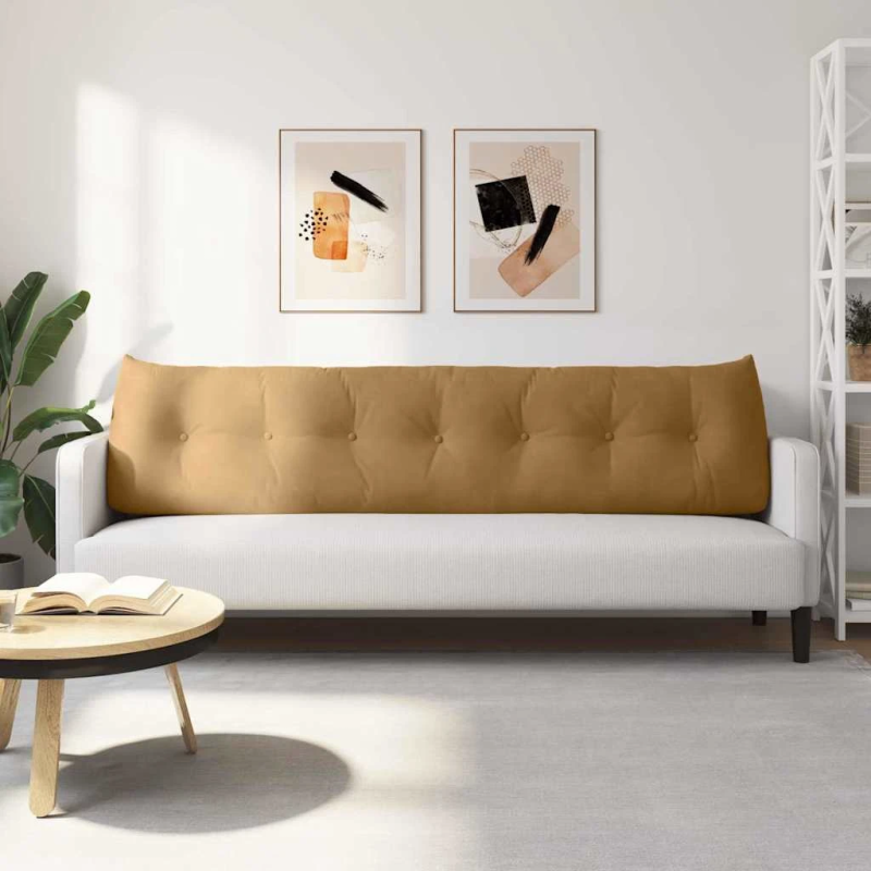 vidaXL Atpakaļ spilvens Brūna 200 x 24 x 50 cm Samts