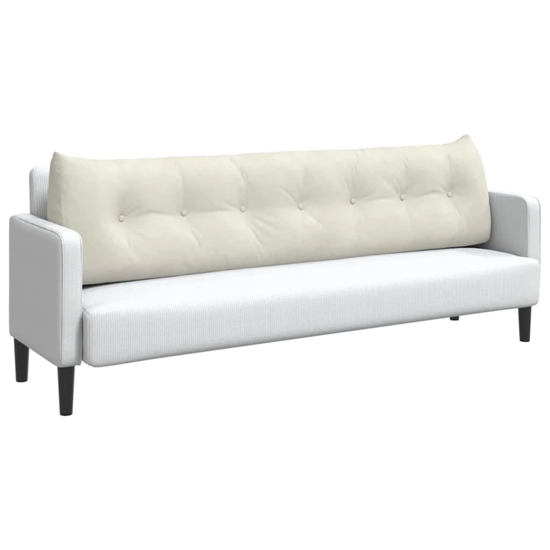 vidaXL Atpakaļ spilvens Krēmkrāsa 200 x 24 x 50 cm Samts