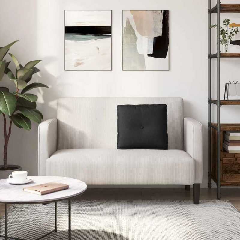 vidaXL Atpakaļ spilvens Melna 50 x 19 x 45 cm audums