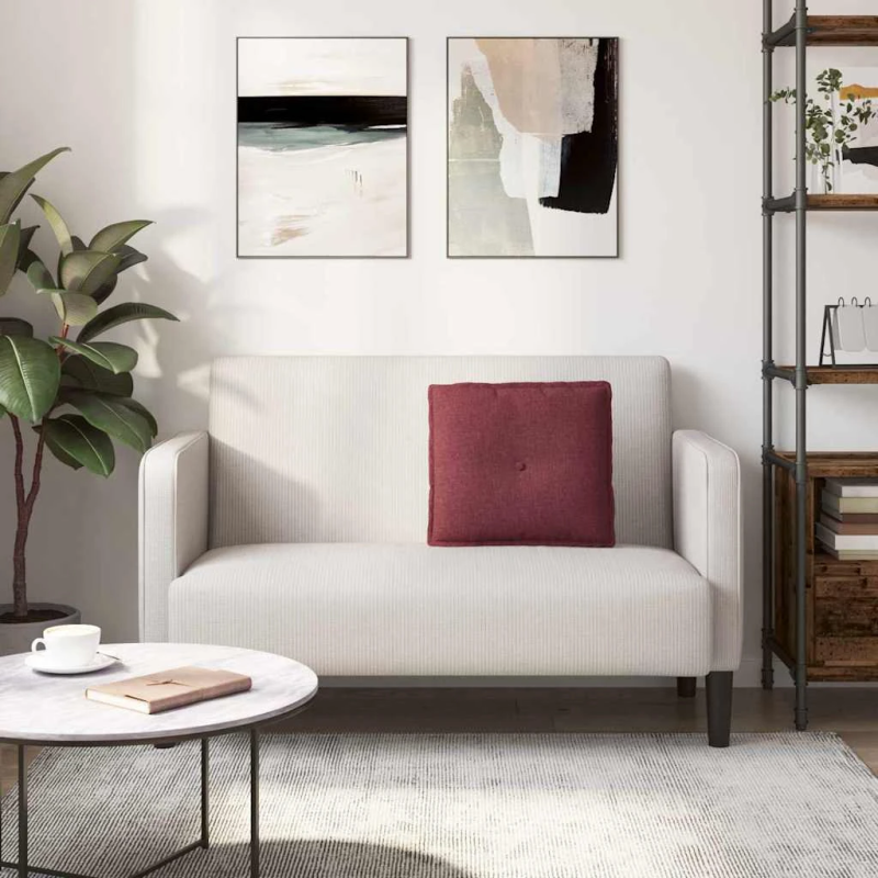 vidaXL Atpakaļ spilvens Vīna sarkans 50 x 19 x 45 cm audums