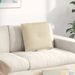 vidaXL Atpakaļ spilvens Krēmkrāsa 50 x 19 x 45 cm audums