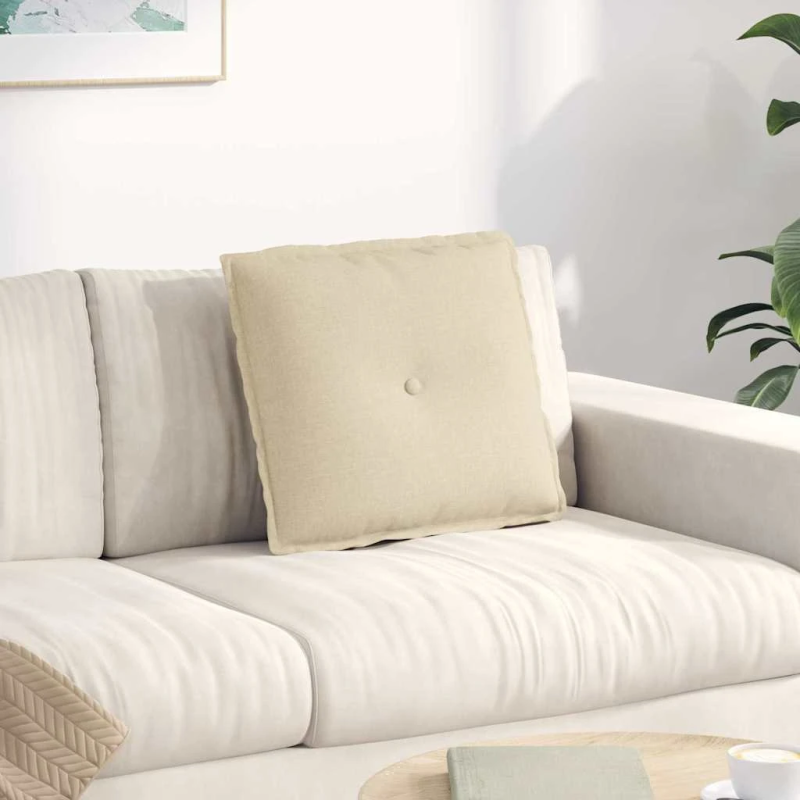 vidaXL Atpakaļ spilvens Krēmkrāsa 50 x 19 x 45 cm audums