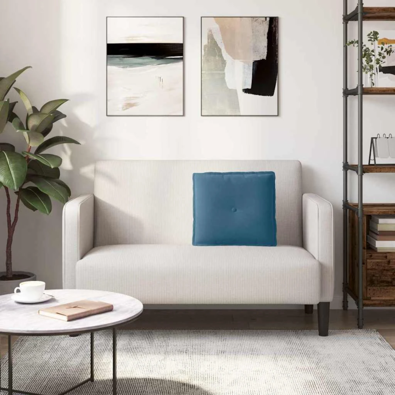 vidaXL Atpakaļ spilvens Zila 50 x 45 cm Korduroja audums