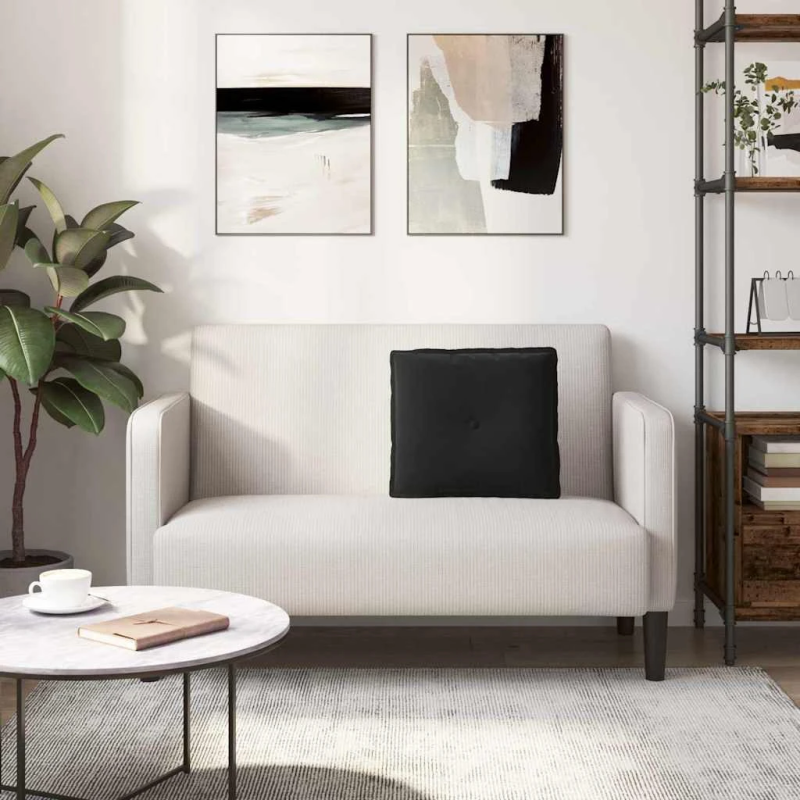 vidaXL Atpakaļ spilvens Melna 50 x 45 cm Korduroja audums