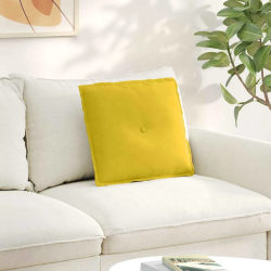 vidaXL Atpakaļ spilvens Dzeltena 50 x 45 cm Korduroja audums