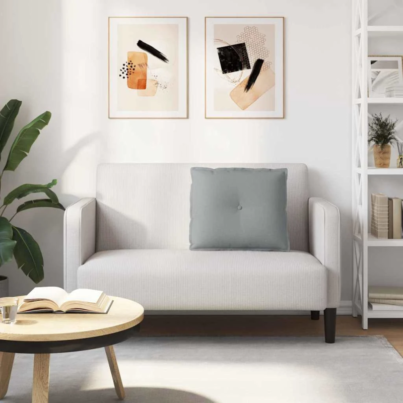 vidaXL Atpakaļ spilvens Gaiši pelēks 60 x 19 x 50 cm audums