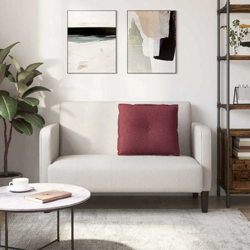 vidaXL Atpakaļ spilvens Vīna sarkans 60 x 19 x 50 cm audums