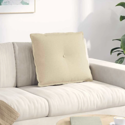 vidaXL Atpakaļ spilvens Krēmkrāsa 60 x 19 x 50 cm audums