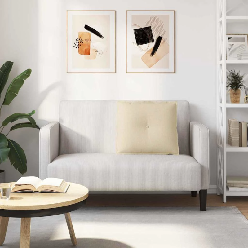 vidaXL Atpakaļ spilvens Krēmkrāsa 60 x 19 x 50 cm audums