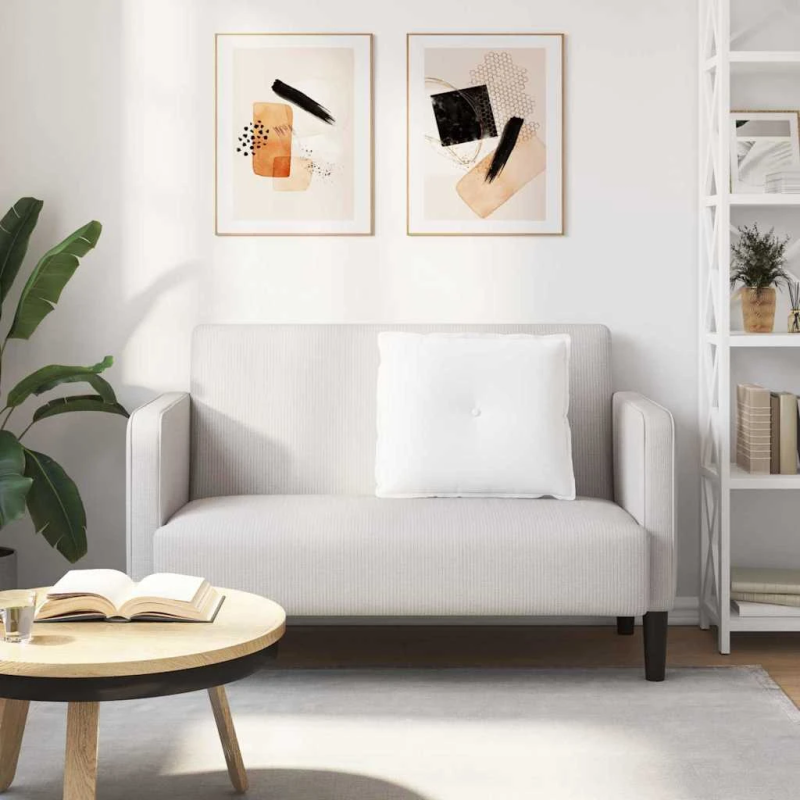 vidaXL Atpakaļ spilvens Balts 60 x 19 x 50 cm audums