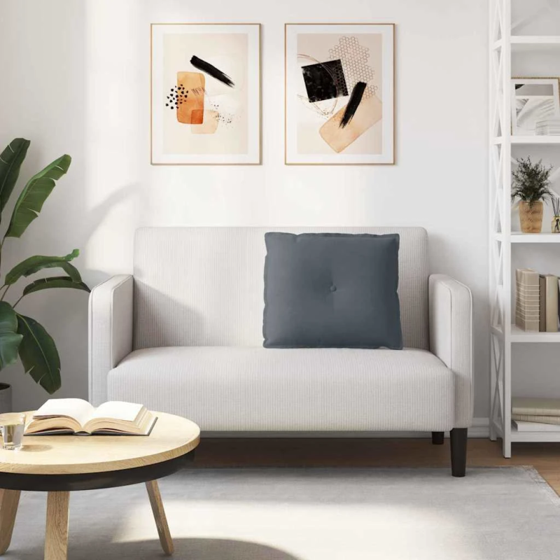 vidaXL Atpakaļ spilvens Tumši pelēks 60 x 50 cm Korduroja audums