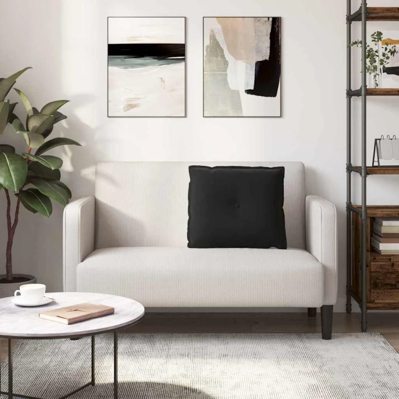 vidaXL Atpakaļ spilvens Melna 60 x 50 cm Korduroja audums