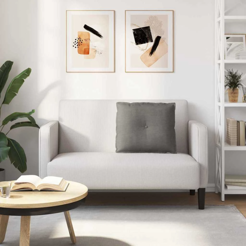 vidaXL Atpakaļ spilvens Gaiši pelēks 60 x 50 cm Korduroja audums