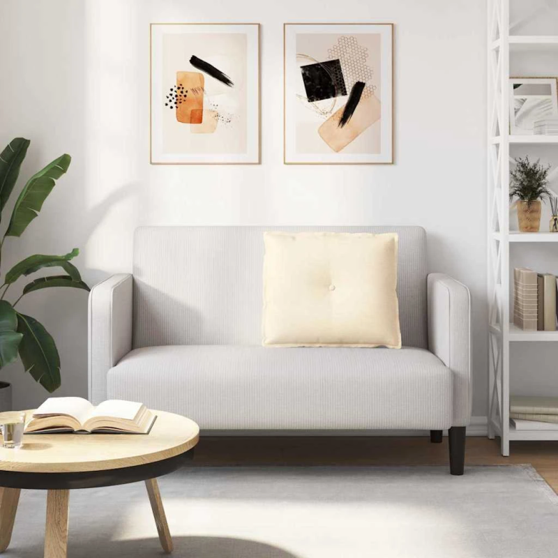 vidaXL Atpakaļ spilvens Krēmkrāsa 60 x 50 cm Korduroja audums