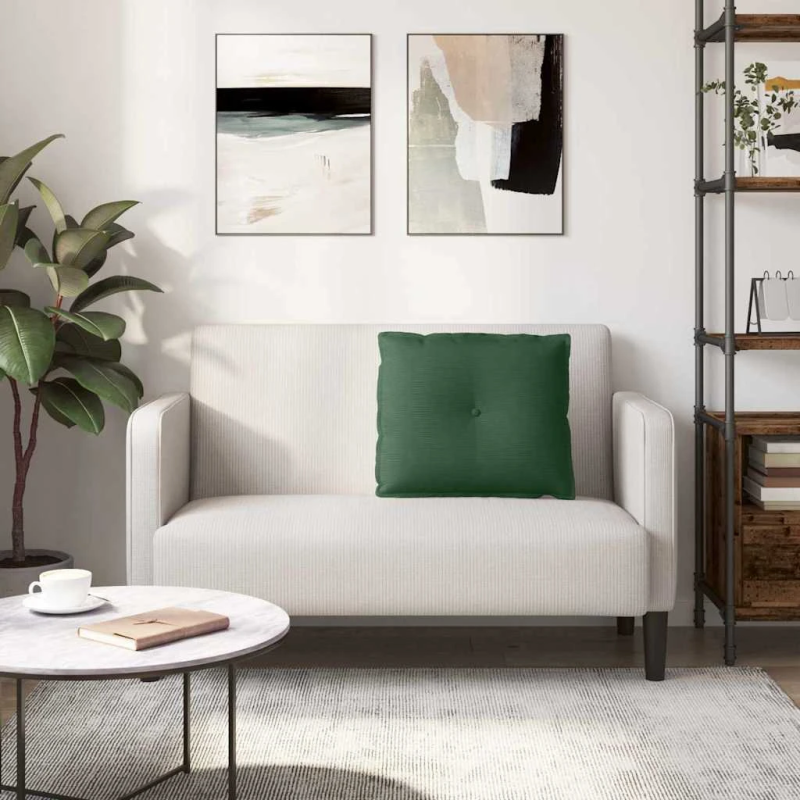 vidaXL Atpakaļ spilvens Džungļu zaļa 60 x 50 cm Korduroja audums