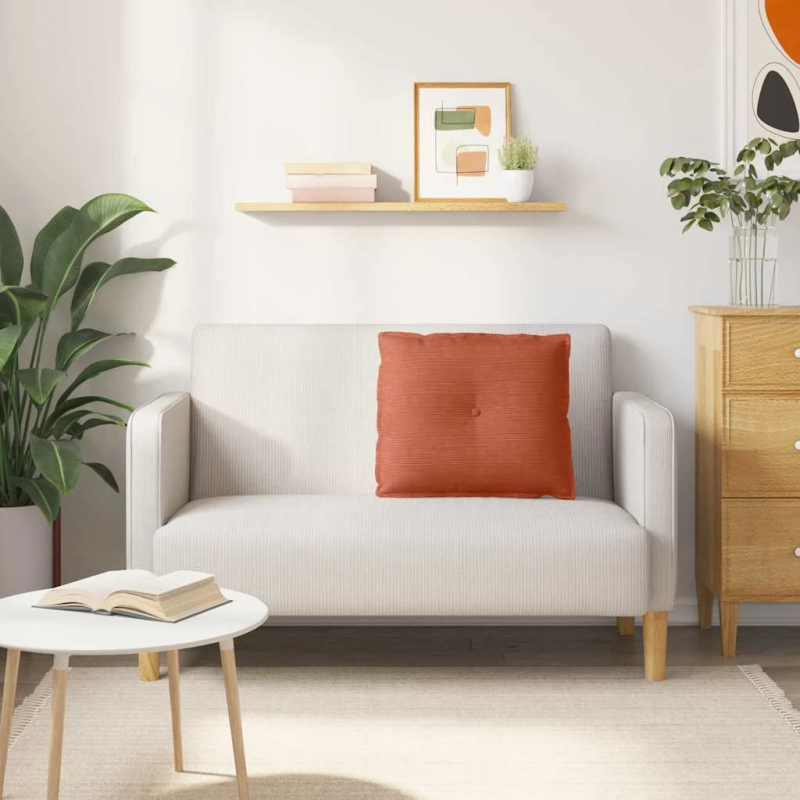 vidaXL Atpakaļ spilvens Sarkans oranžs 60 x 50 cm Korduroja audums