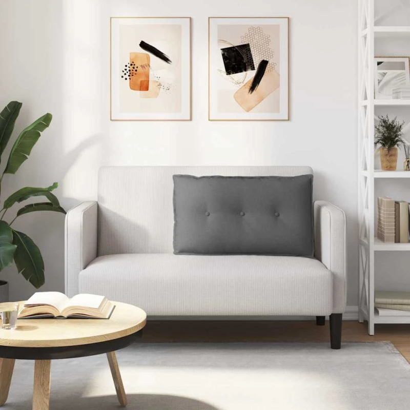 vidaXL Atpakaļ spilvens Tumši pelēks 80 x 19 x 50 cm audums