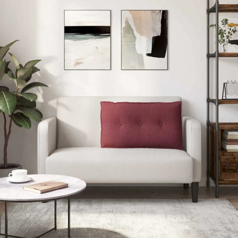 vidaXL Atpakaļ spilvens Vīna sarkans 80 x 19 x 50 cm audums