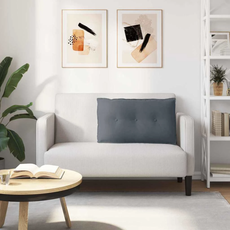 vidaXL Atpakaļ spilvens Tumši pelēks 80 x 50 cm Korduroja audums