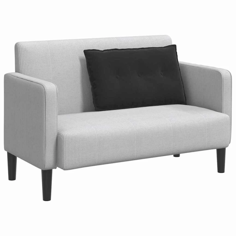 vidaXL Atpakaļ spilvens Melna 80 x 50 cm Korduroja audums