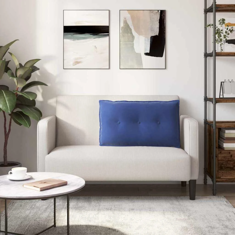 vidaXL Atpakaļ spilvens Policijas zila 80 x 50 cm Korduroja audums