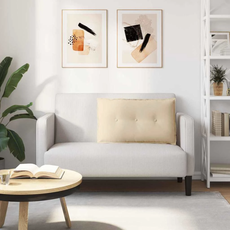 vidaXL Atpakaļ spilvens Krēmkrāsa 80 x 50 cm Mikrofibra