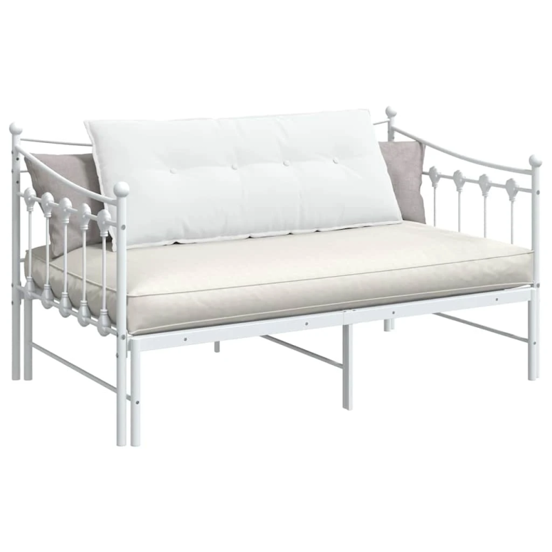 vidaXL Atpakaļ spilvens Balts 120 x 19 x 50 cm audums