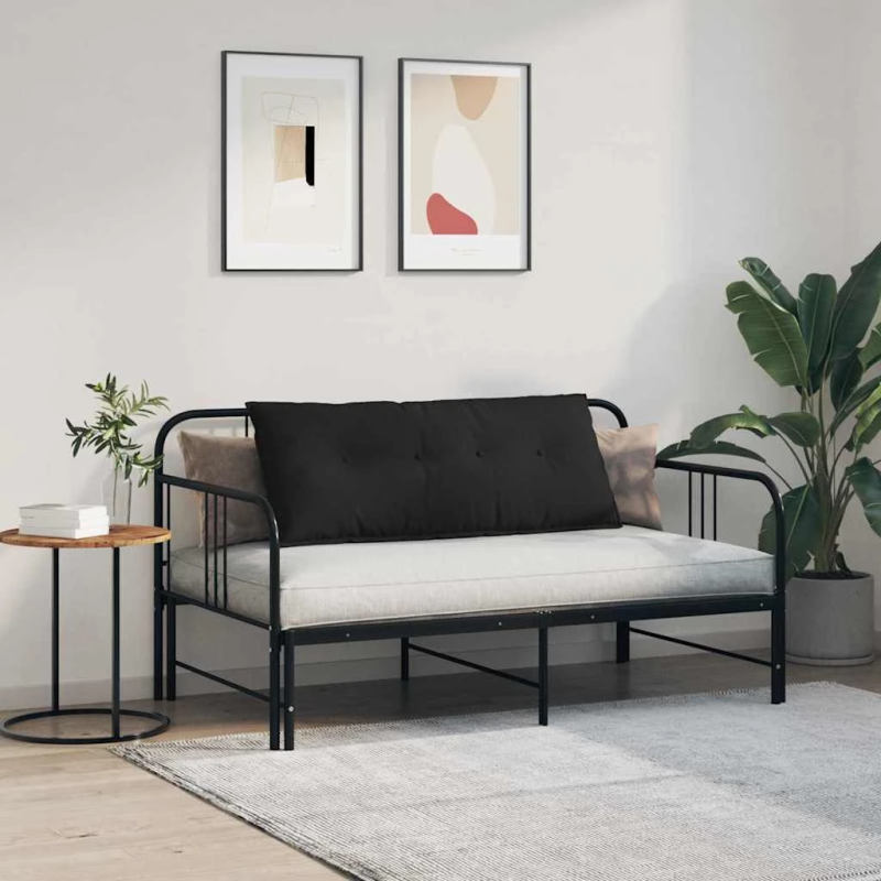 vidaXL Atpakaļ spilvens Melna 120 x 50 cm Mikrofibra