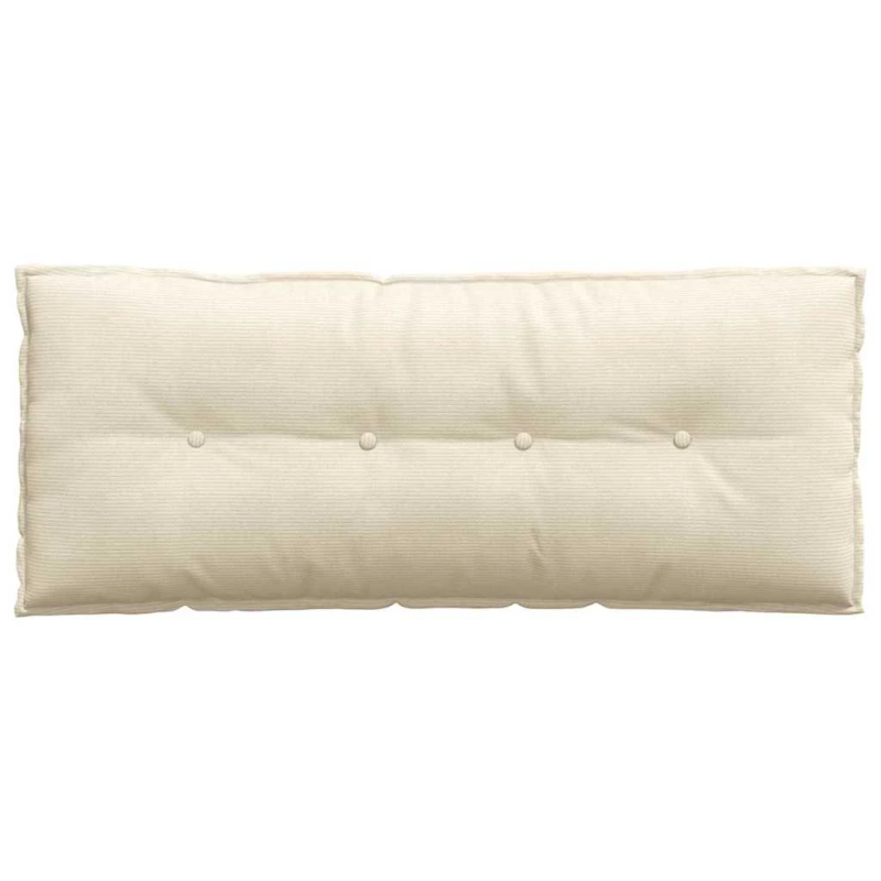 vidaXL Atpakaļ spilvens Krēmkrāsa 120 x 50 cm Korduroja audums