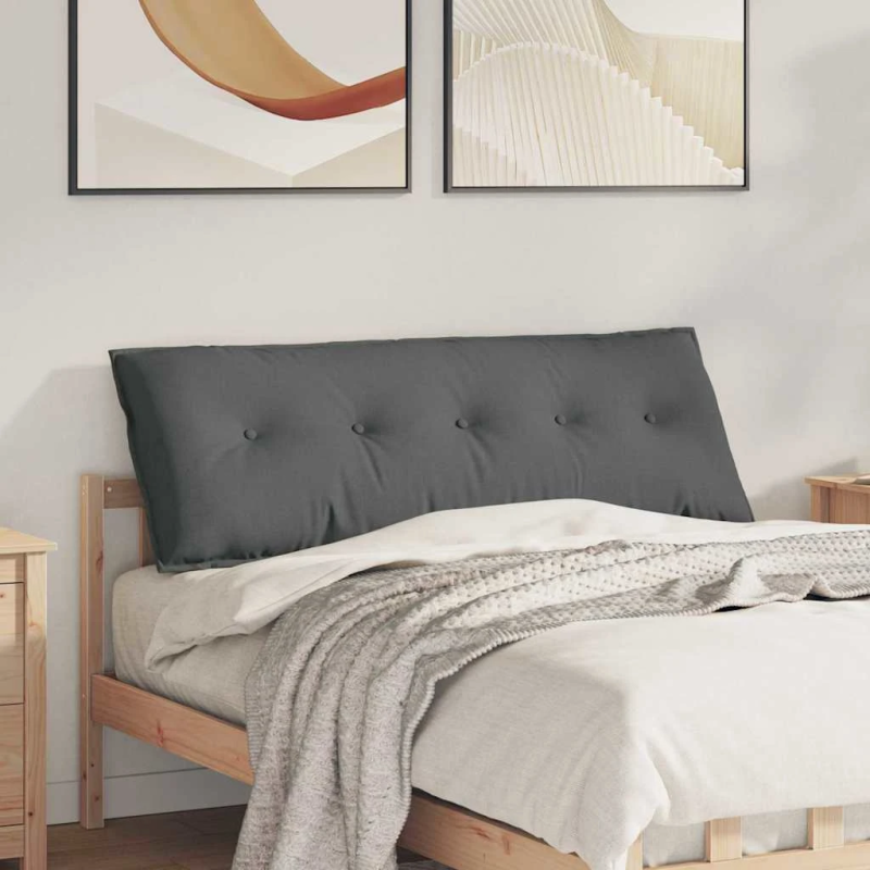 vidaXL Atpakaļ spilvens Tumši pelēks 140 x 19 x 50 cm audums