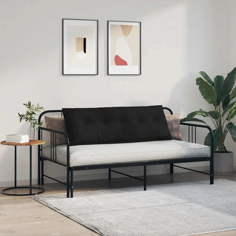 vidaXL Atpakaļ spilvens Melna 140 x 19 x 50 cm audums