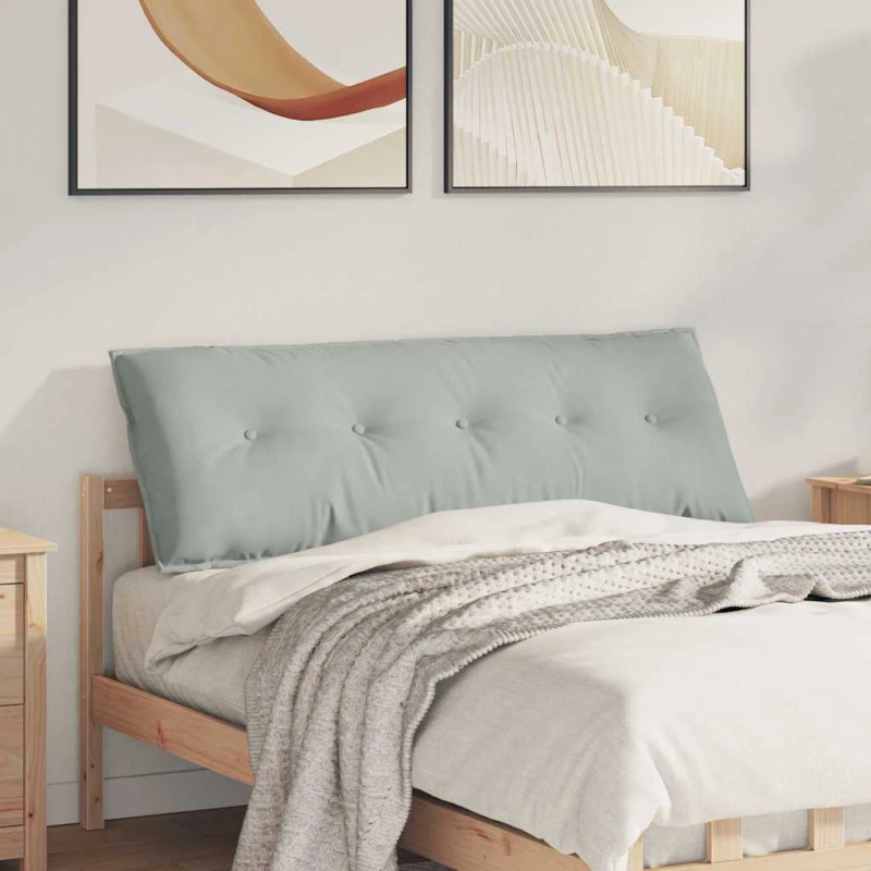 vidaXL Atpakaļ spilvens Gaiši pelēks 140 x 50 cm Korduroja audums