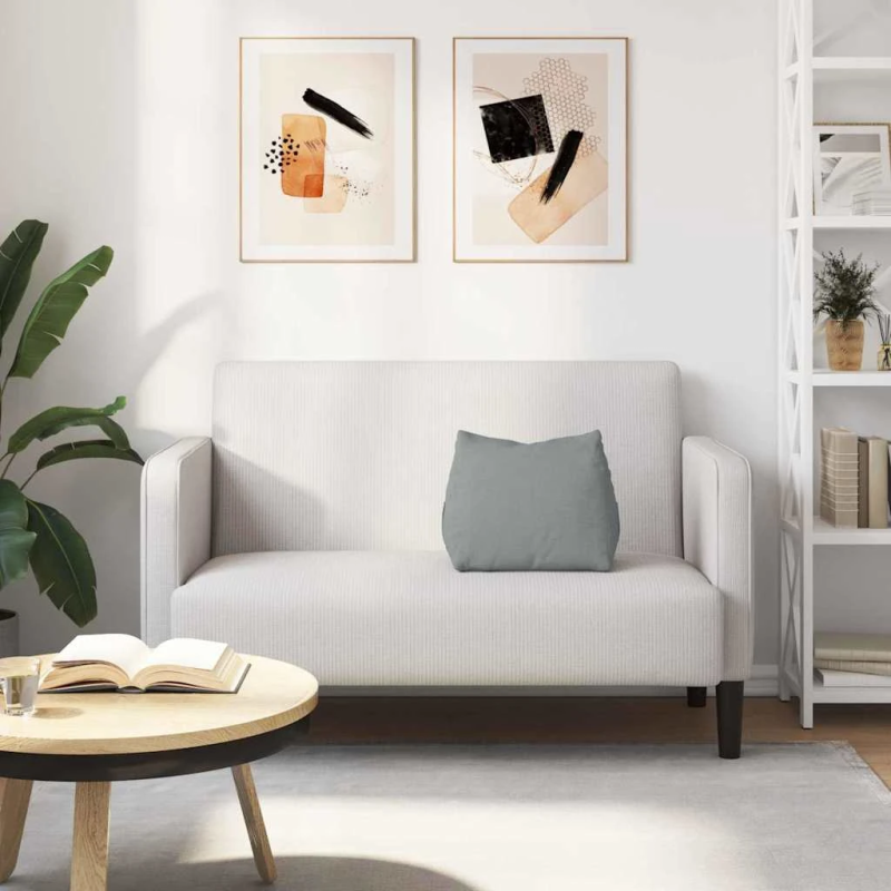 vidaXL Atpakaļ spilvens Gaiši pelēks 45 x 20 x 35 cm audums