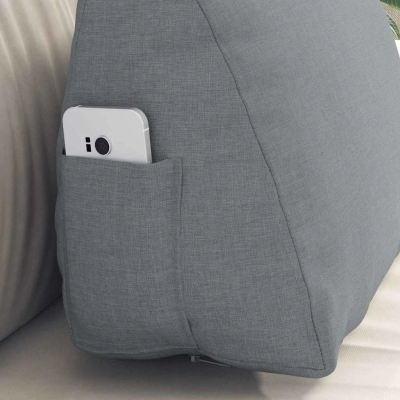 vidaXL Atpakaļ spilvens Gaiši pelēks 45 x 20 x 35 cm audums