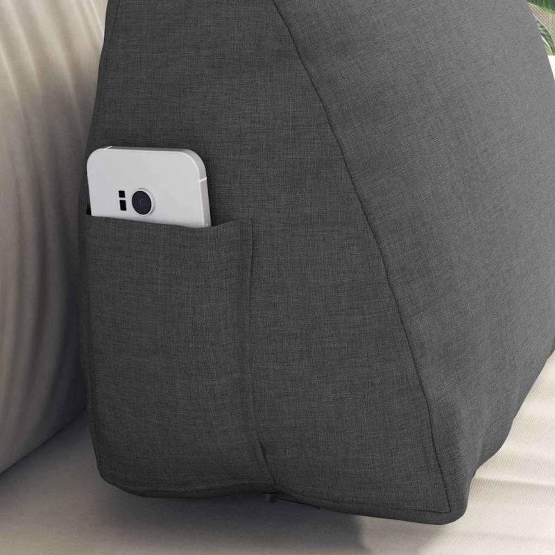 vidaXL Atpakaļ spilvens Tumši pelēks 45 x 20 x 35 cm audums