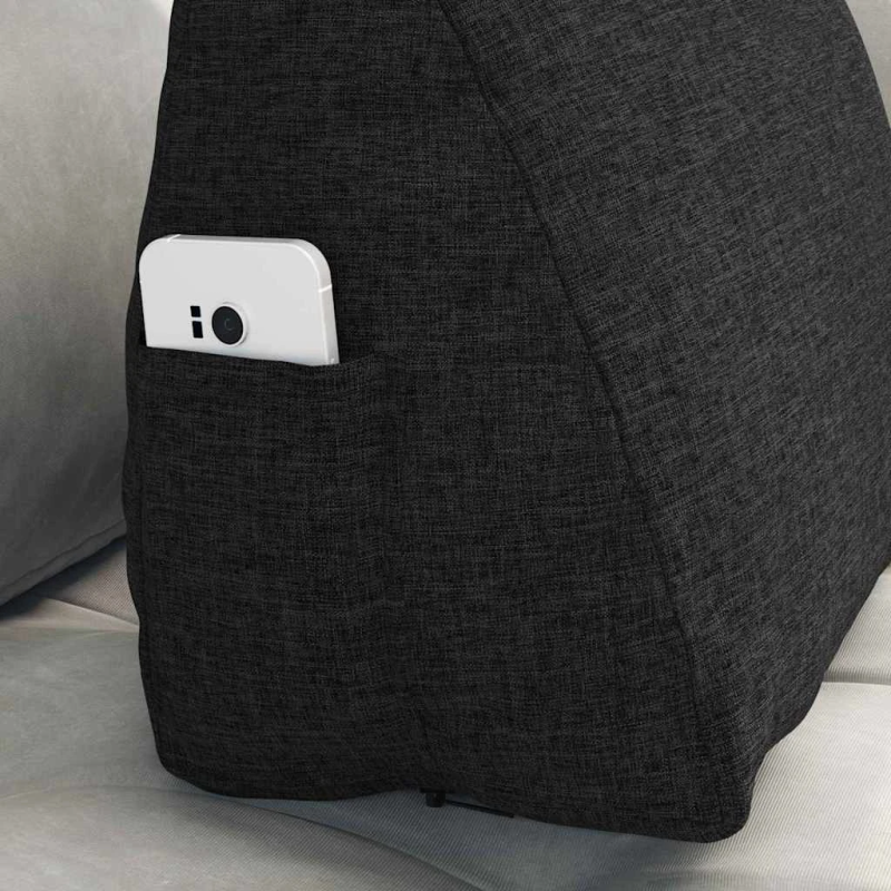 vidaXL Atpakaļ spilvens Melna 45 x 20 x 35 cm audums