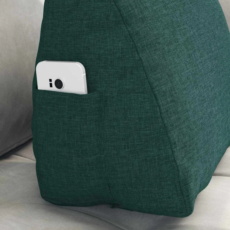 vidaXL Atpakaļ spilvens Tumši zaļš 45 x 20 x 35 cm audums