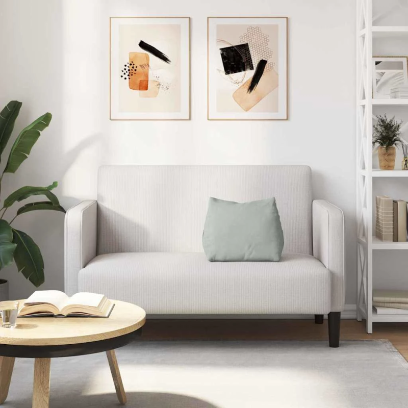 vidaXL Atpakaļ spilvens Gaiši pelēks 45 x 20 x 35 cm Korduroja audums