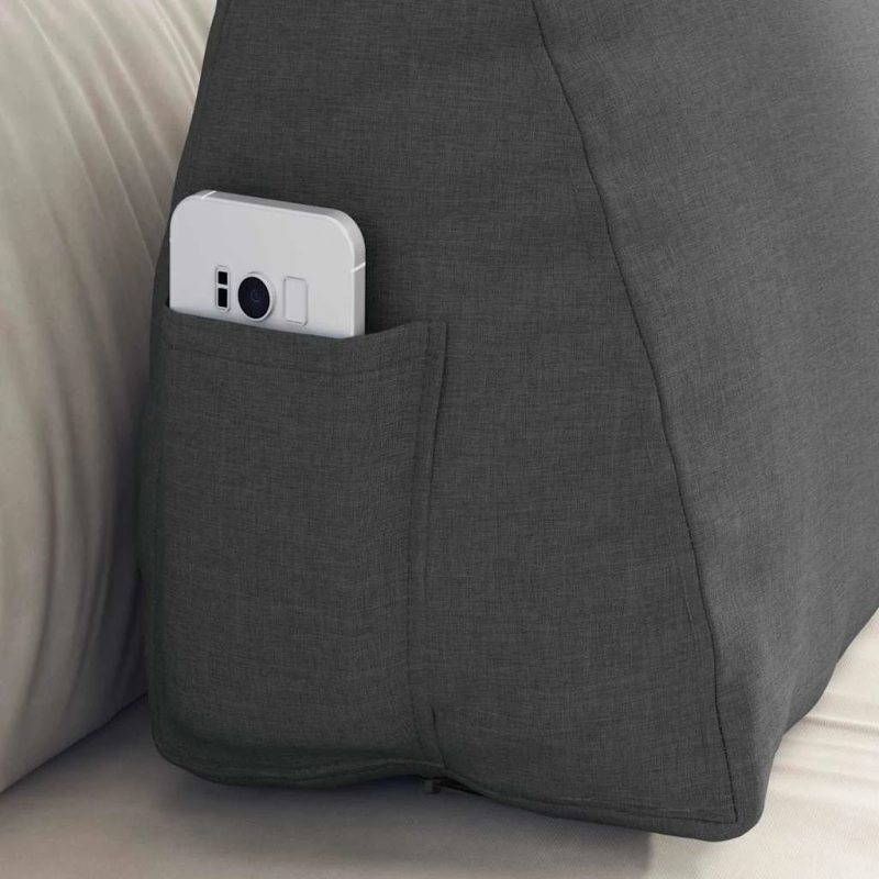 vidaXL Atpakaļ spilvens Tumši pelēks 60 x 20 x 50 cm audums