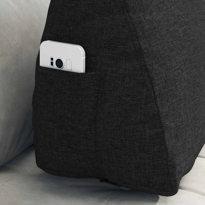 vidaXL Atpakaļ spilvens Melna 60 x 20 x 50 cm audums